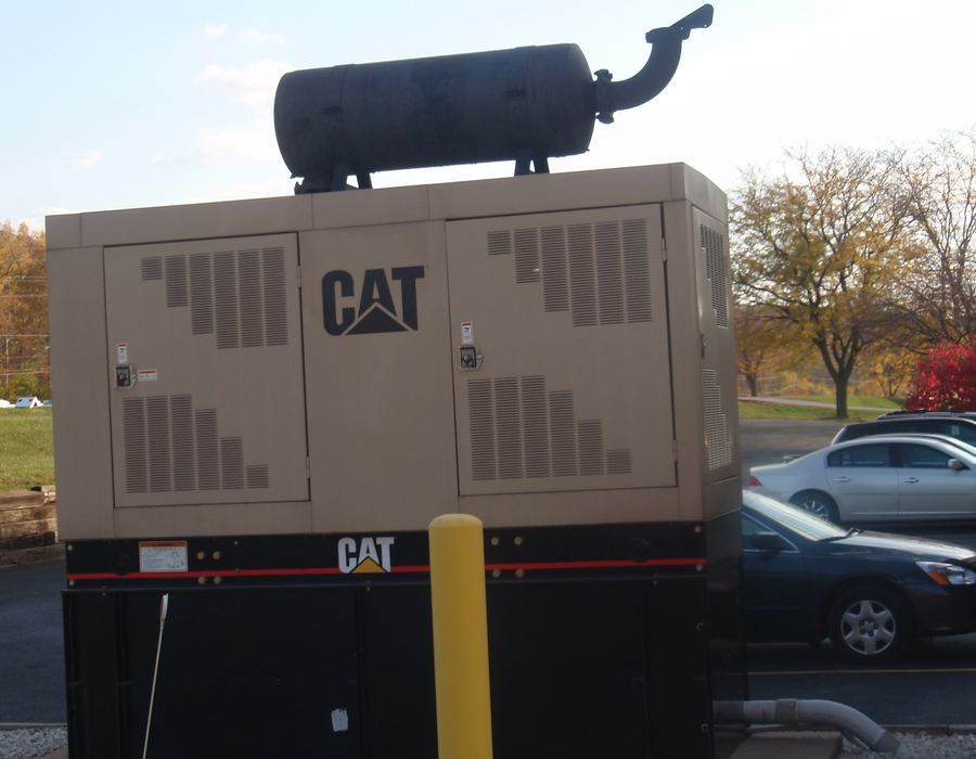 Caterpillar standby generator set installed outdoors